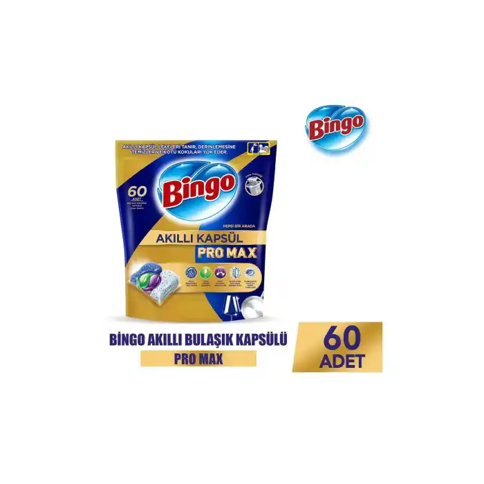 Bingo Akıllı Kapsül Promax Bulaşık Makinesi Deterjanı 60 Adet