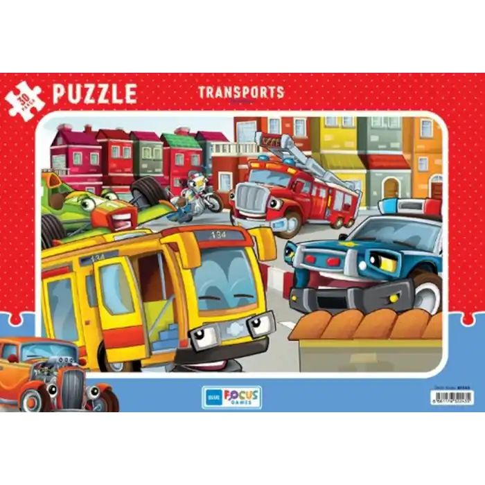 Blue Focus Transports (Taşıtlar) - Puzzle 30 Parça