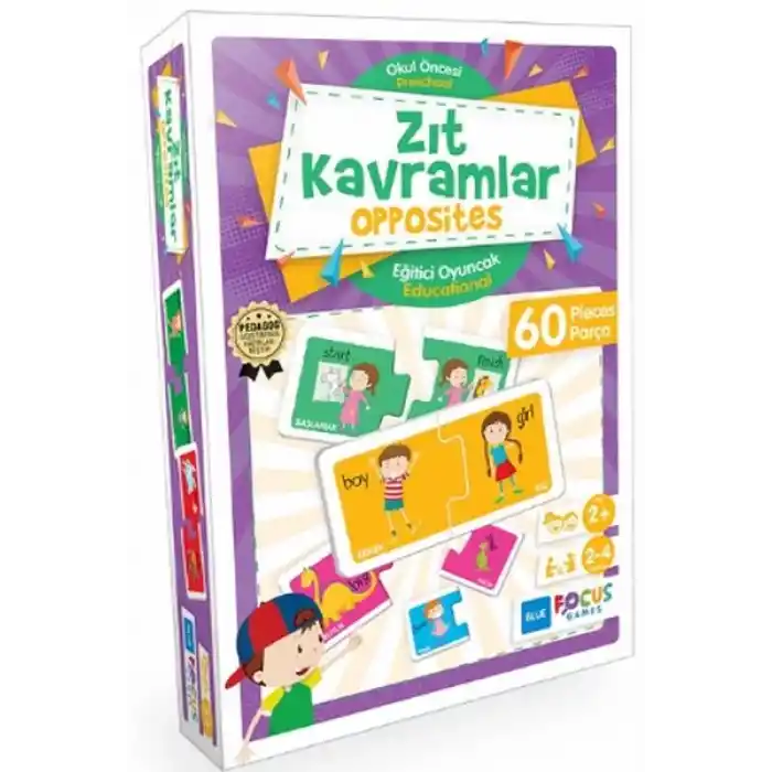 Blue Focus Zıt Kavramlar Opposites - Eğitici Oyunlar 60 Parça