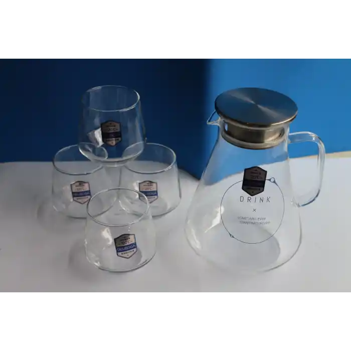 Borosilikat Cam 5 Parça Sürahi Takımı