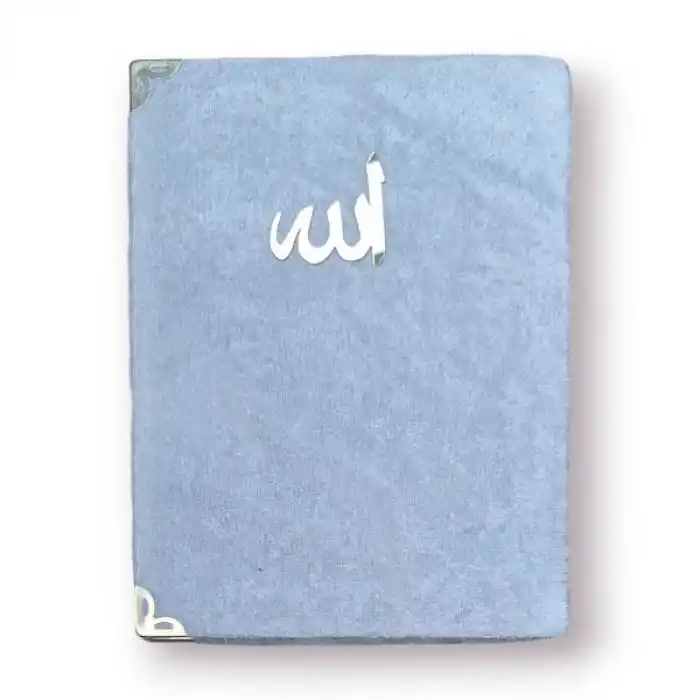 Çanta Boy Kadife Kapaklı Yasin Kitabı Süngerli 128 Sayfa Bebe Mavi Renk