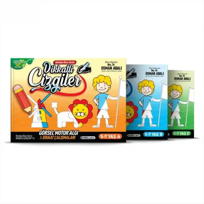 Dikkatli Çizgiler - 5-7 Yaş - (3 Kitap SET)