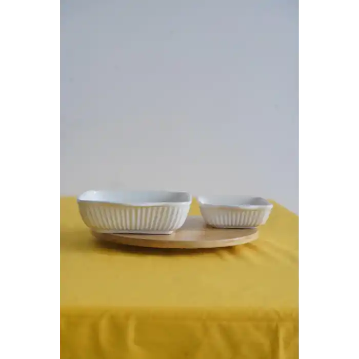 Ecr Seramik 2li Kare Fırın Kabı 21Cm