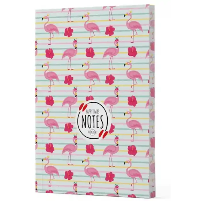 Flamingo 2 - Yan Boyamalı Çizgili Defter