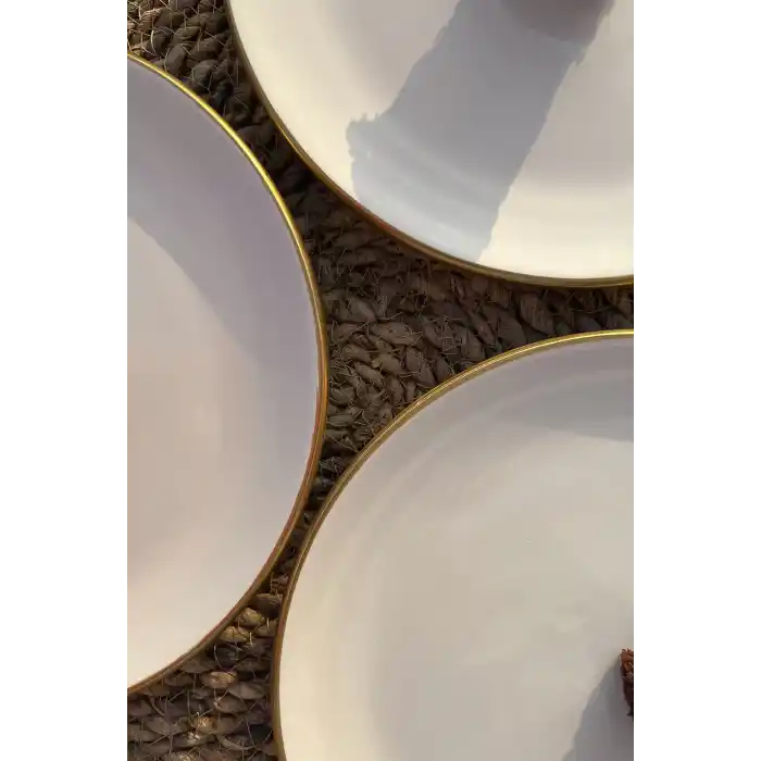 6lı Servis Tabağı Beyaz Gold 26cm G2806