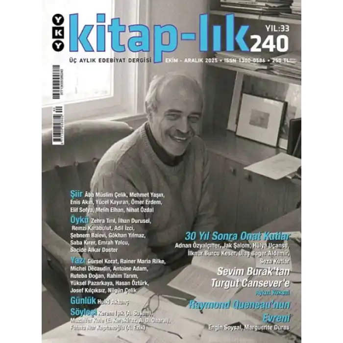 Kitap-lık Sayı 240 - Üç Aylık Edebiyat Dergisi (Ekim-Aralık 2025)