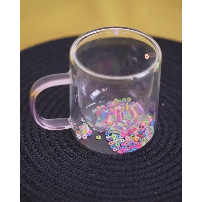 Lavena Çift Cidarlı Cam Kupa