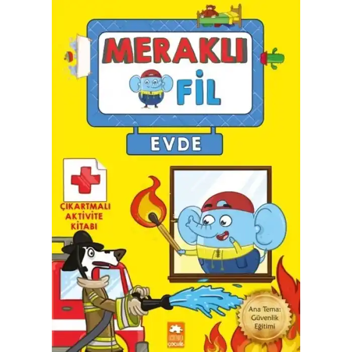 Meraklı Fil-Evde-Çıkartmalı Aktivite Kitabı