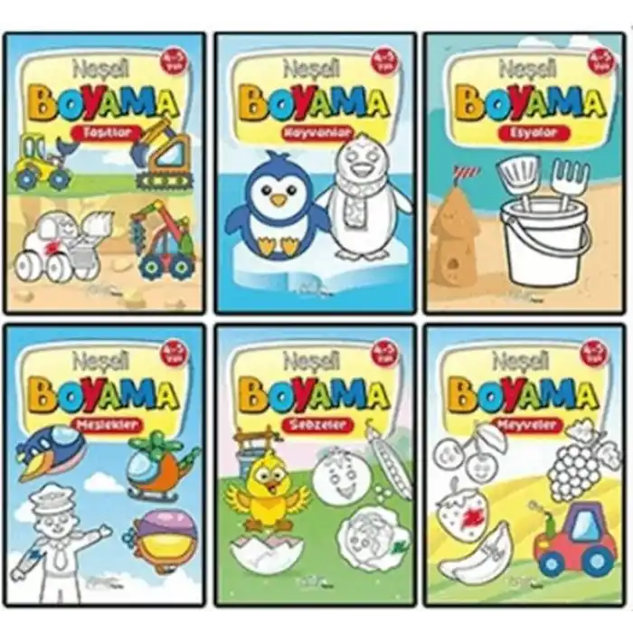 Neşeli Boyama 6 Kitap Set 4-5 Yaş