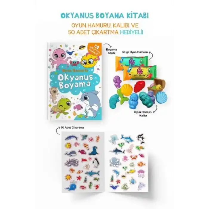 Okyanus Boyama Kitabı - Oyun Hamurlu - 3 Yaş +