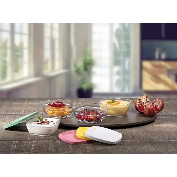 Paşabahçe 96840 Pudding Saklama Kabı Renkli 4lü 310 cc