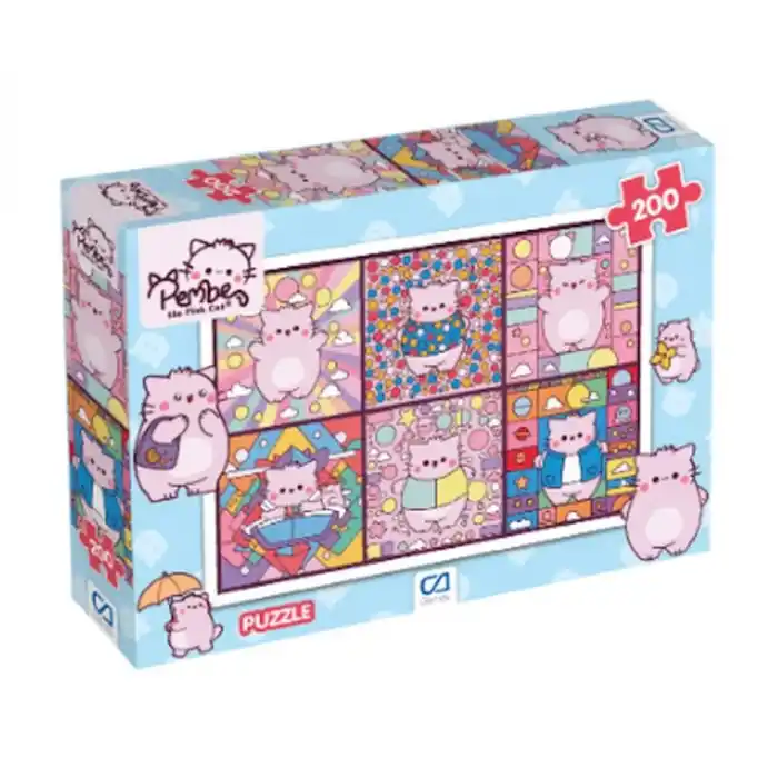 Pembe Kedi Puzzle 200