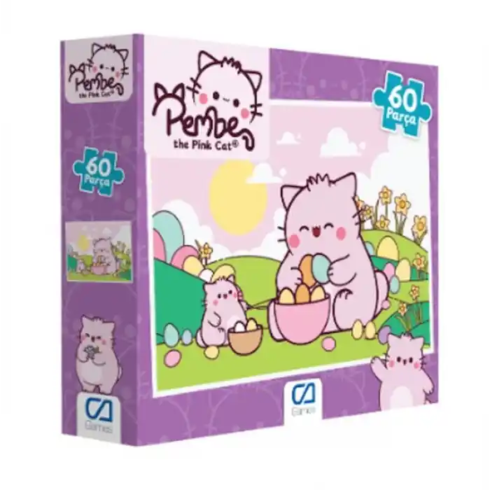Pembe Kedi Puzzle 60