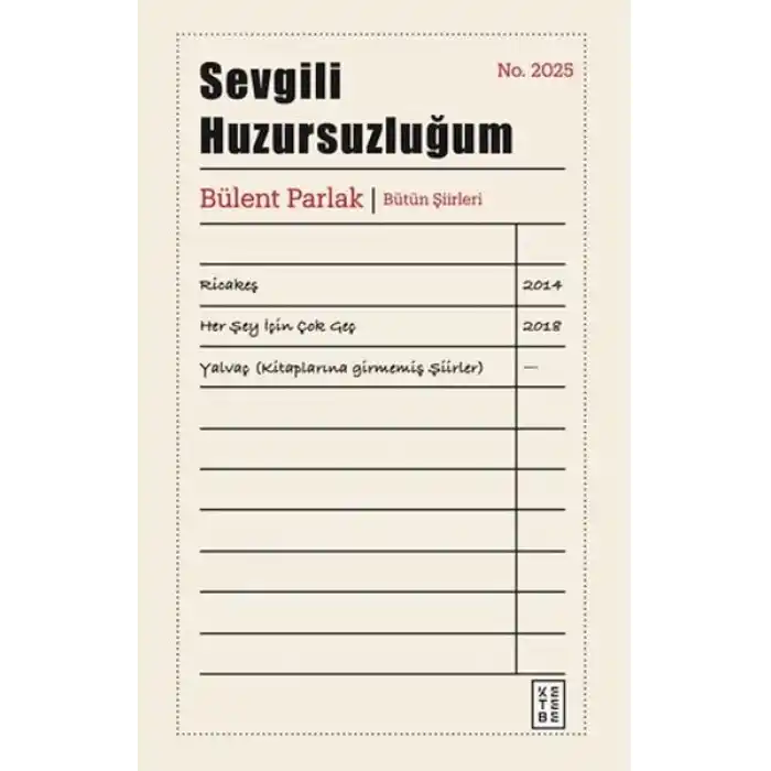 Sevgili Huzursuzluğum (Ciltli)