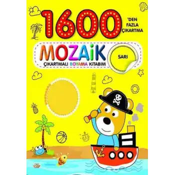 1600 Mozaik Çıkartmalı Boyama Kitabım Sarı Kitap