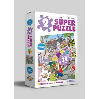 2 Süper Puzzle - Nasrettin Hoca Keloğlan +4 Yaş