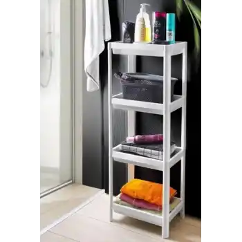 4 Katlı Beyaz Organizer Raf