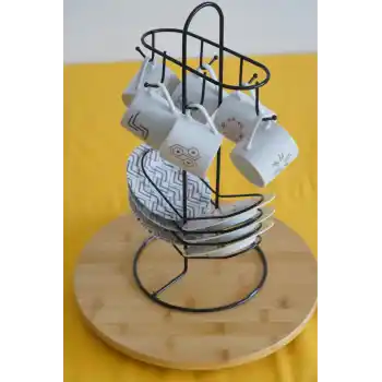 Askılı Uzun Fincan Standı, Fincan Askılığı, Fincan Takımı Standı