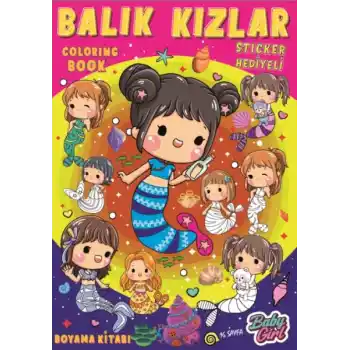 Balık Kızlar Boyama Kitabı Popsticker