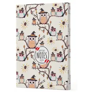 Baykuş 7 - Yan Boyamalı Çizgili Defter