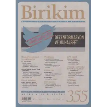 Birikim Aylık Sosyalist Kültür Dergisi Sayı: 355 Kasım 2018