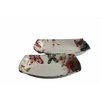 Dijital Baskılı 2li Dikdörtgen Kayık Tabak