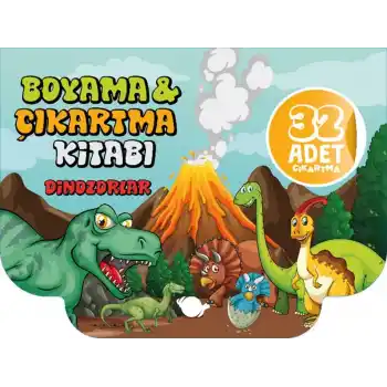 Dinozorlar Boyama ve Çıkartma Kitabı
