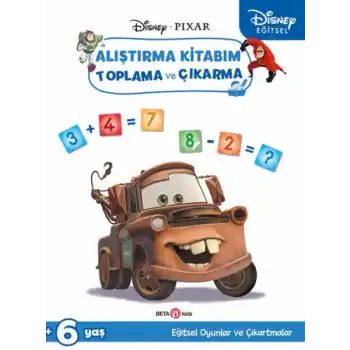Disney Eğitsel Arabalar Çıkartmalı Alıştırma Kitabım Toplama ve Çıkarma