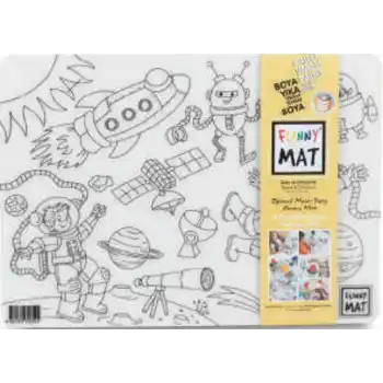 Funny Mat - Uzay Ve Dinozorlar 25 X 35 Cm