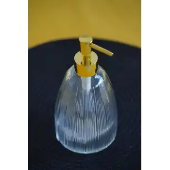 Glasscom Çizgili Sıvı Sabunluk