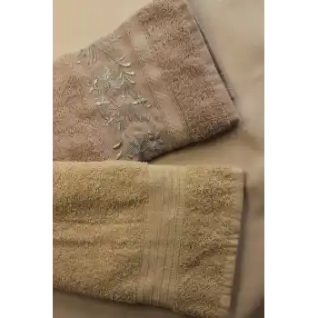İpekçe Havlu Set 2Li Jakarlı Kumru 50X90