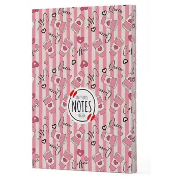 Kahve 8 - Yan Boyamalı Çizgili Defter