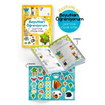 Kavramlar – Boyutları Öğreniyorum – Çıkartmalı Etkinlik Kitabı - 3 Yaş +