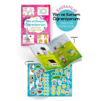 Kavramlar – Yön ve Konum Öğreniyorum – Çıkartmalı Etkinlik Kitabı - 3 Yaş +