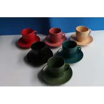 Magic 6lı Renkli Kahve Takımı Mat