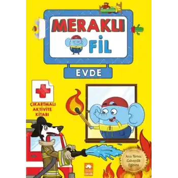 Meraklı Fil-Evde-Çıkartmalı Aktivite Kitabı
