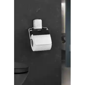 Metal Kapaklı Yapışkanlı Tuvalet Kağıdı Askısı Banyo Tuvalet Kağıtlığı Aparatı Peçetelik Organizer Plastik