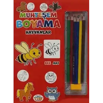 Muhteşem Boyama - Hayvanlar + 6lı Boya Kalemi