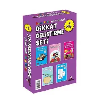 Okul Öncesi 4 Yaş Dikkat Geliştirme Seti (5 Kitap)
