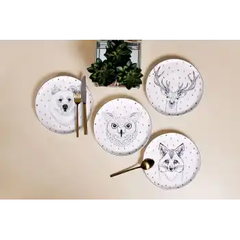 Porland Forest 4 Kişilik Pasta Takımı 20cm