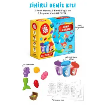 Sihirli Deniz Kızı Oyun Hamuru Seti (15 Parça - 344 Gr)