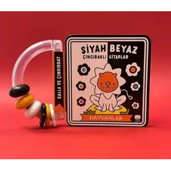 Siyah Beyaz Çıngıraklı Kitaplar Hayvanlar