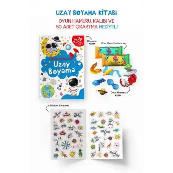 Uzay Boyama Kitabı - Oyun Hamurlu - 3 Yaş +