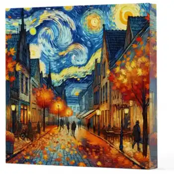 Van Gogh 3 Sokak - Çizgisiz Yan Boyamalı Defter