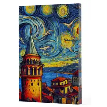 Van Gogh 5 - Galata Çizgili Yan Boyamalı Defter