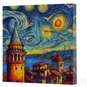 Van Gogh 5 Galata - Çizgisiz Yan Boyamalı Defter