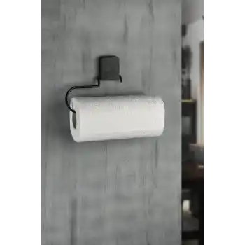 Yapışkanlı Siyah Kağıt Rulo Havluluk, Peçetelik, Yapışkanlı Tasarım, Banyo Askısı