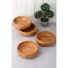 Balsa Bambu Yuvarlak 4lü Çerezlik Kase 9 cm