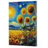 Van Gogh 4 - Ayçiçekleri Çizgili Yan Boyamalı Defter
