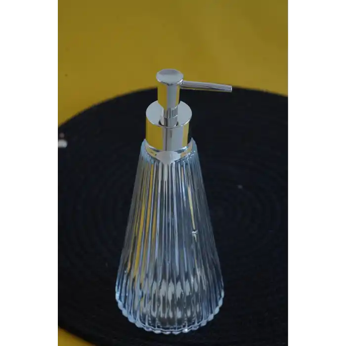 Glasscom Riva Çizgili Sıvı Sabunluk Şeffaf